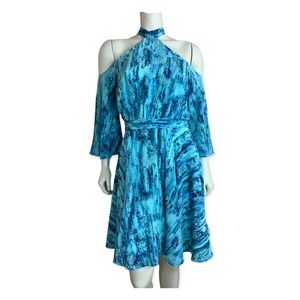 Jay Godfrey Printed Open Cold Shoulder Dress